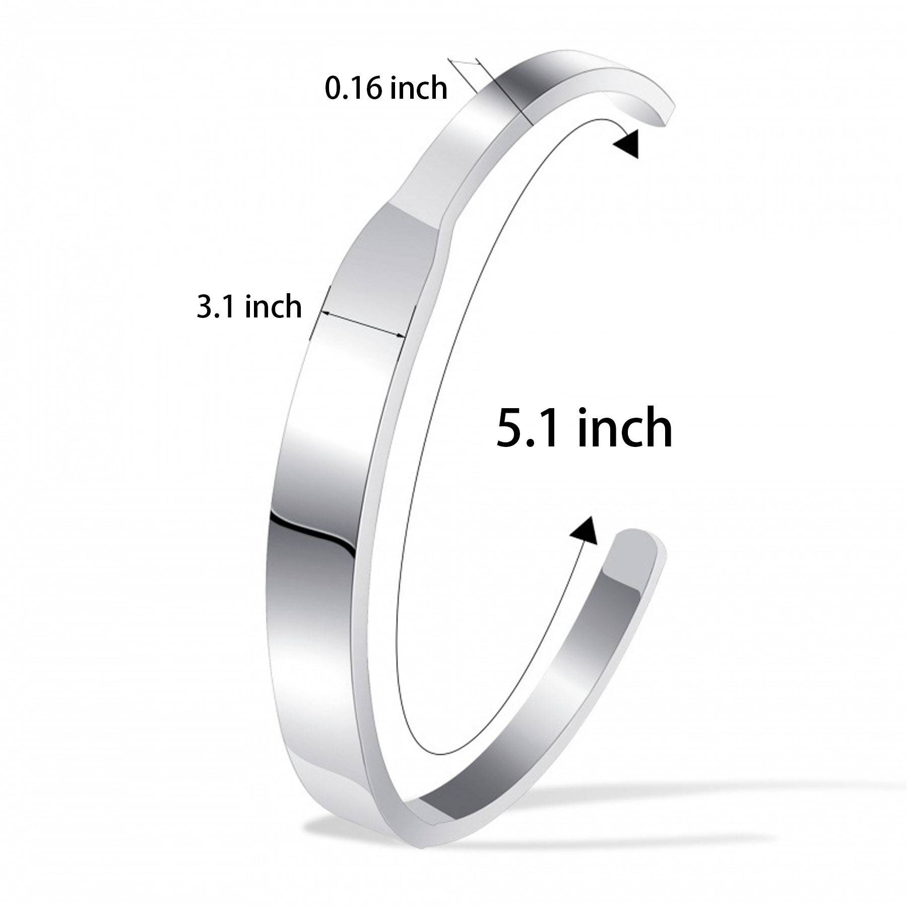 Titanium Steel Engraved Open Bracelet 2