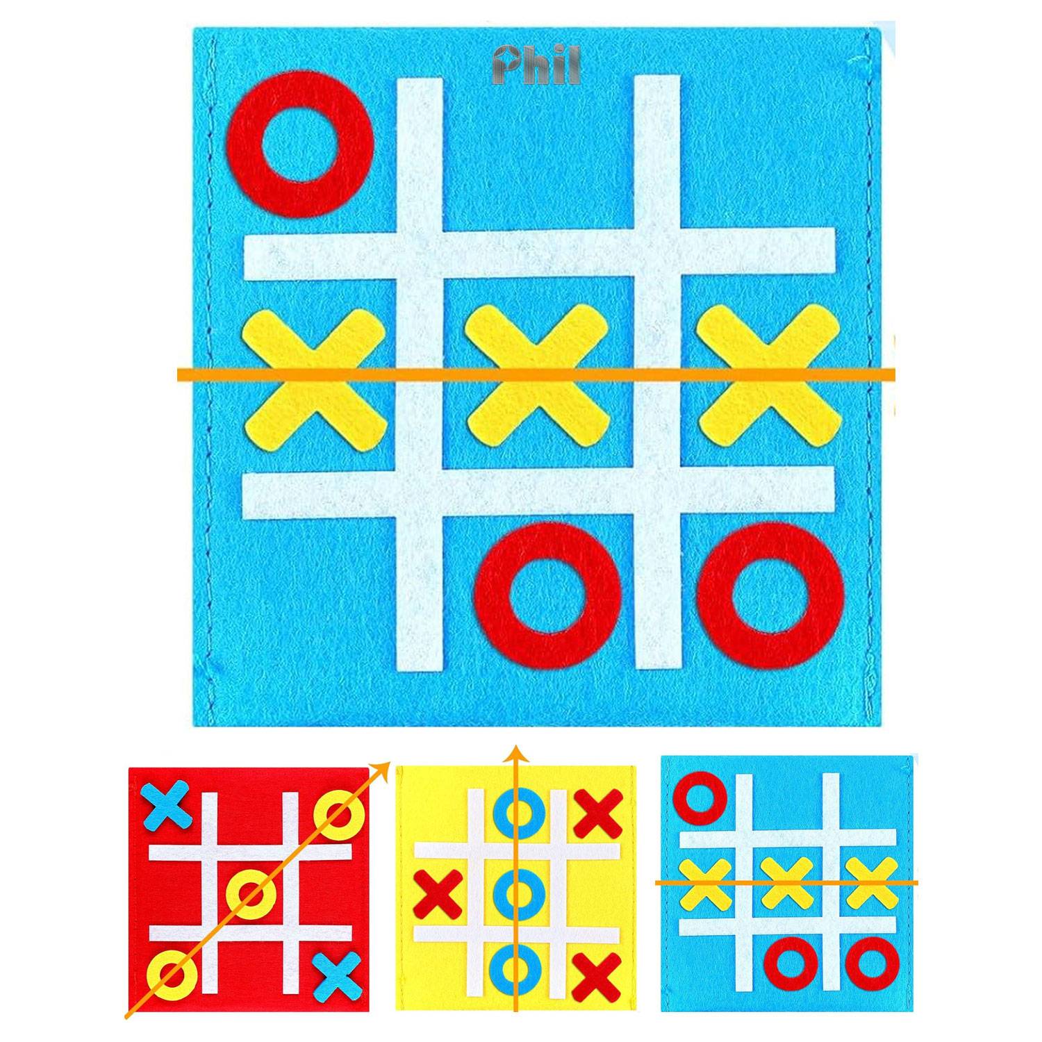 New Mini Felt Tic-Tac-Toe Board Kids Educational Puzzle Game 6