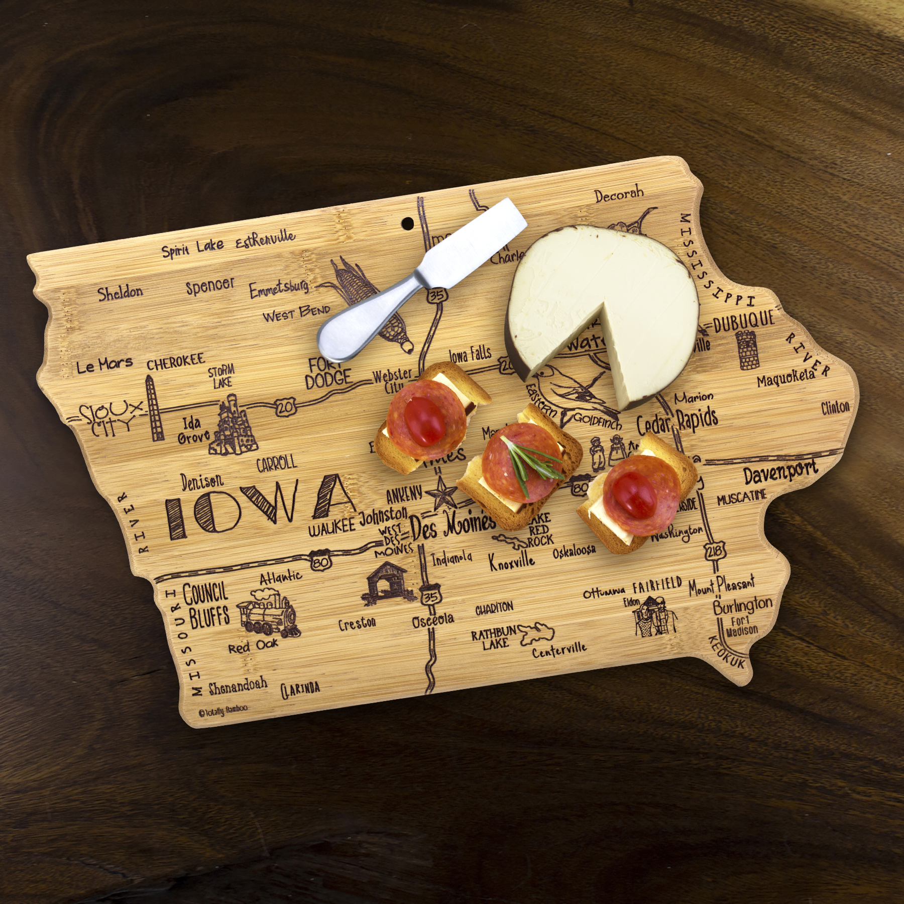 Destination Iowa Cutting & Serving Board 6