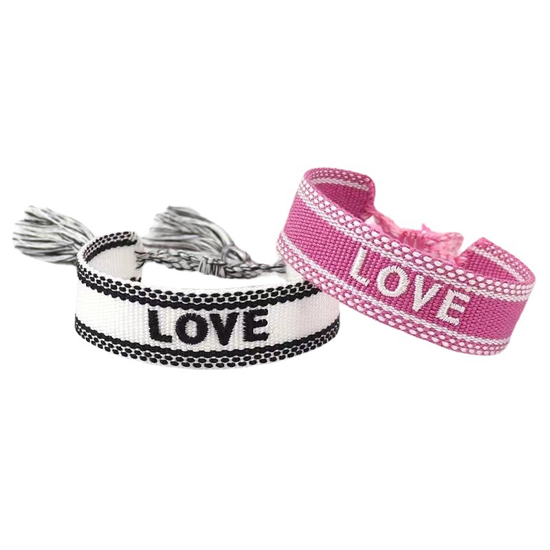 Embroidery Bracelet Woven Wristband With Tassels 3