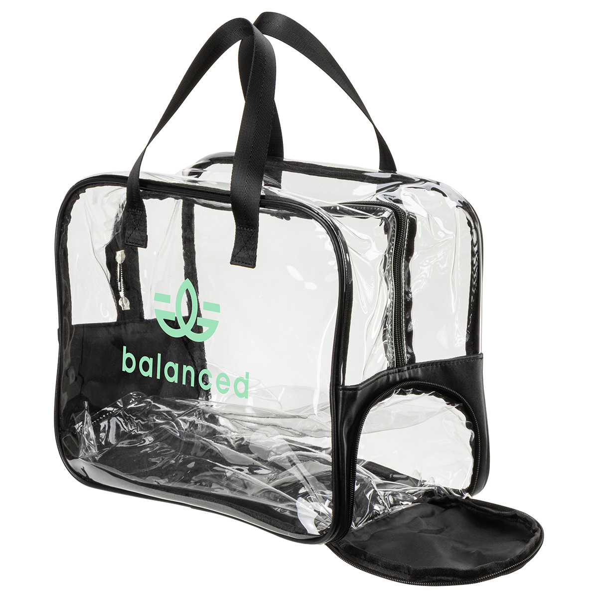 Gem Clear PVC Zippered Bag with Easy-Access Shoe Compartment 10