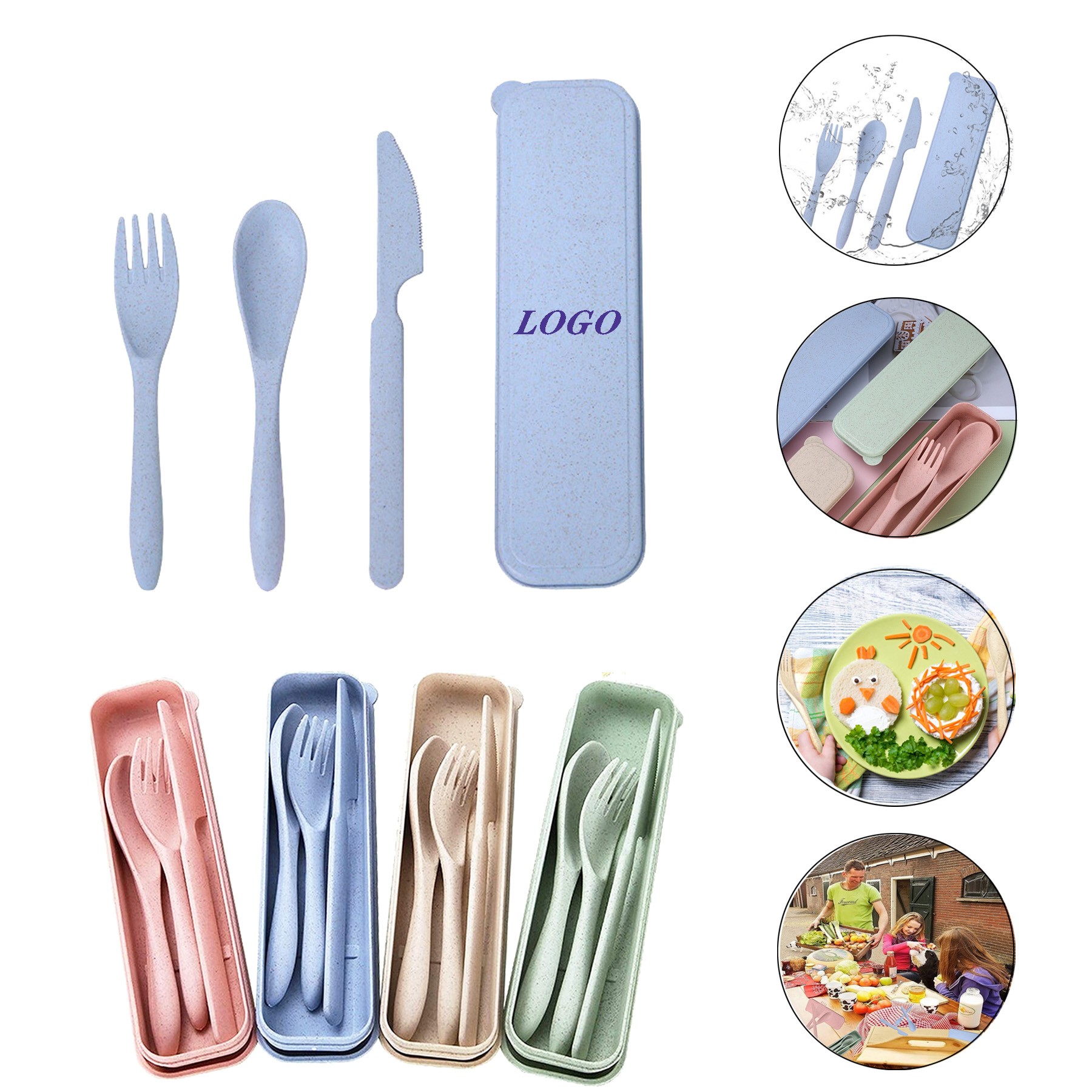 Portable Wheat Straw Cutlery Set