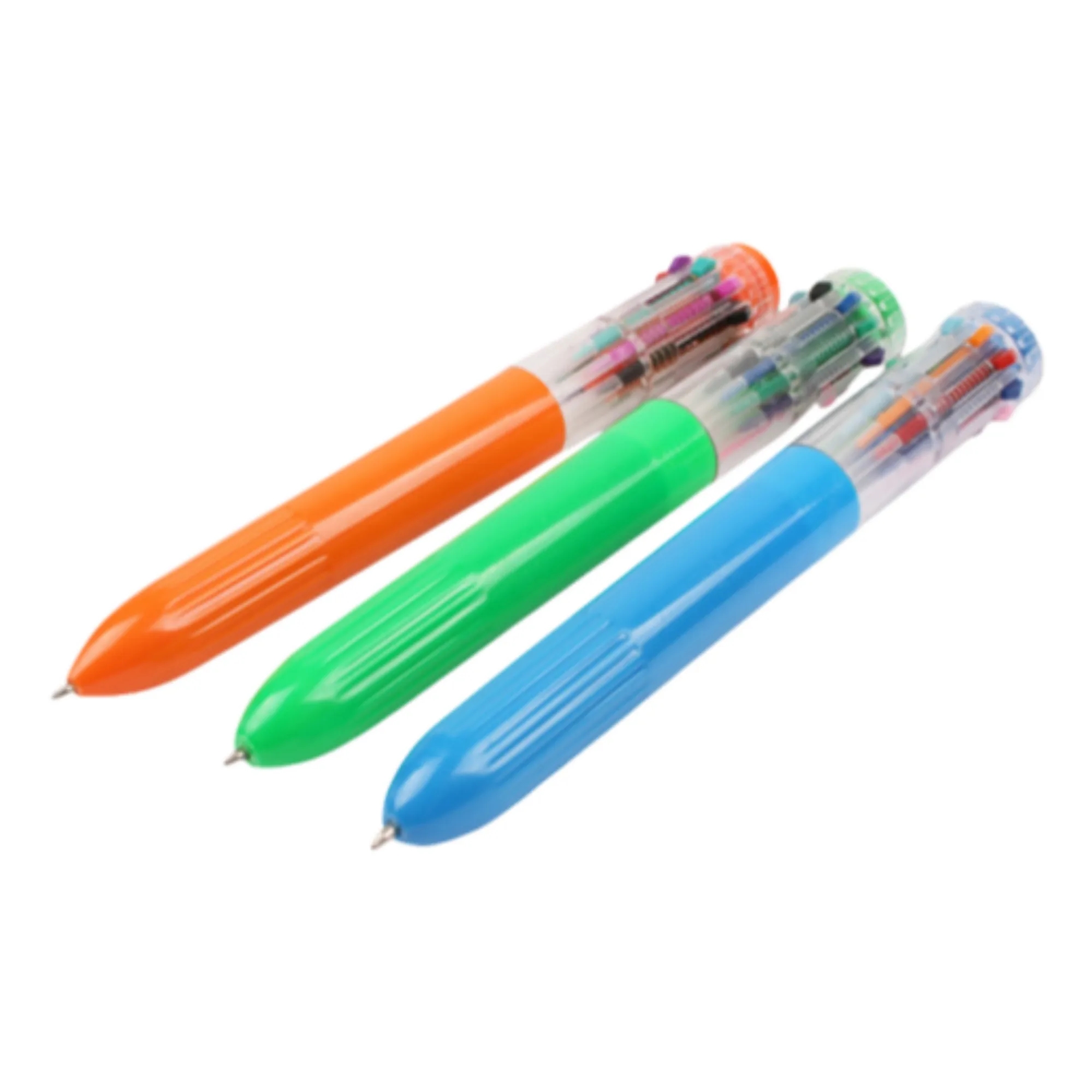 10 Colors Transparent Barrel Retractable Ballpoint Pen 4