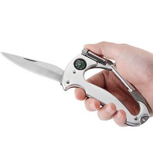 Carabiner Serrated Knife With Builtin Compass 8