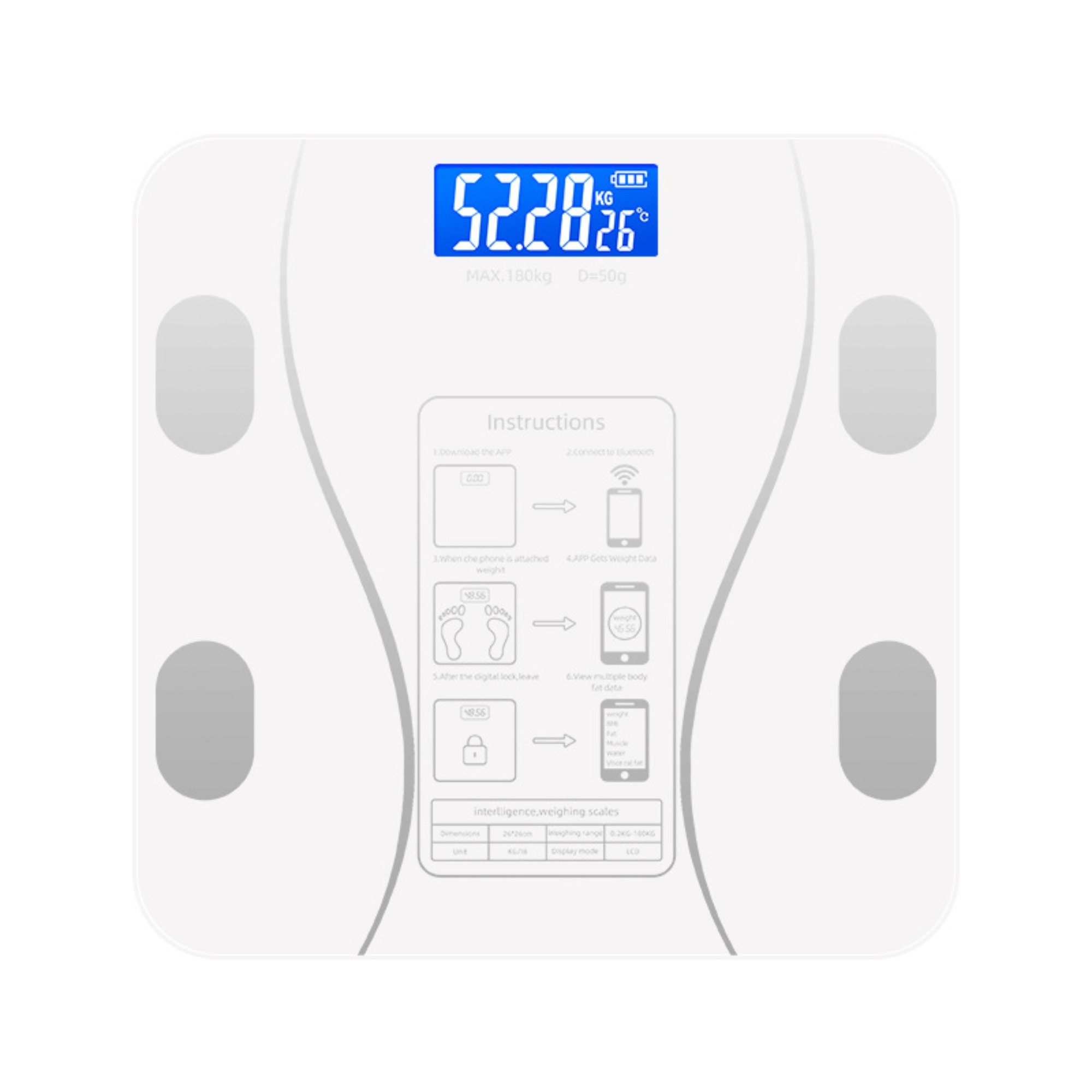 Smart Bluetooth Body Weight and Body Fat Scale 5