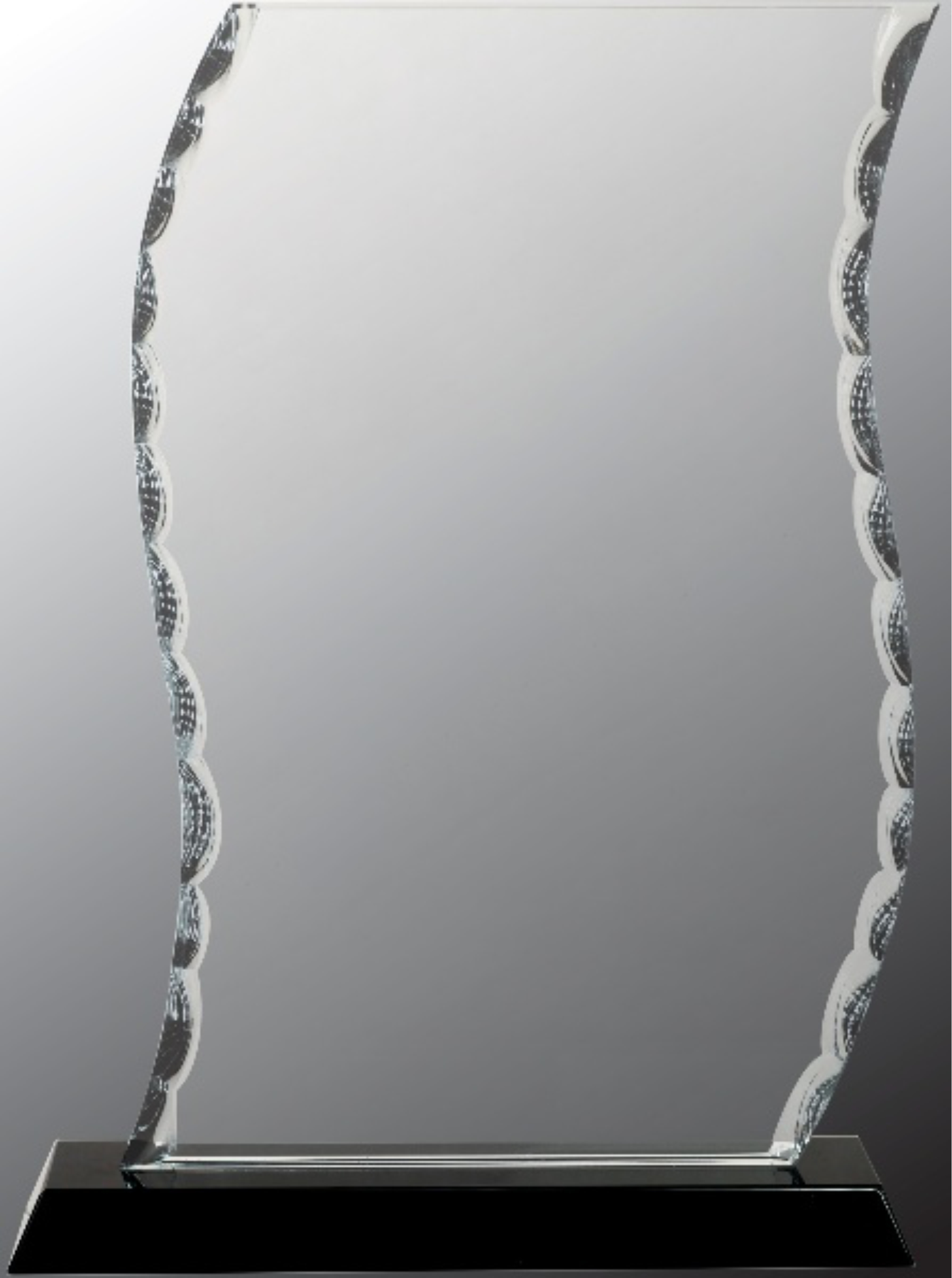 9 1/2" Scroll Facet Glass Award on Black Base 3