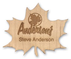 Custom Shape Personalized Wood Badge (6-10 Sq. Inches)