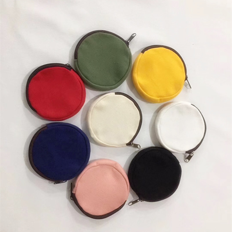 Round Canvas Zipper Coin Purse 2