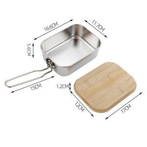 Stainless Steel Bento Box With Bamboo Cover 1