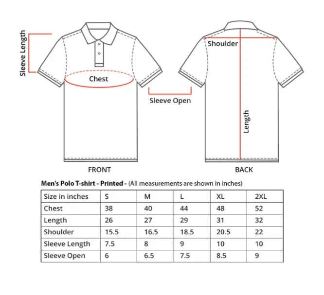 Men's Black Polo Shirt - Custom Printed 2