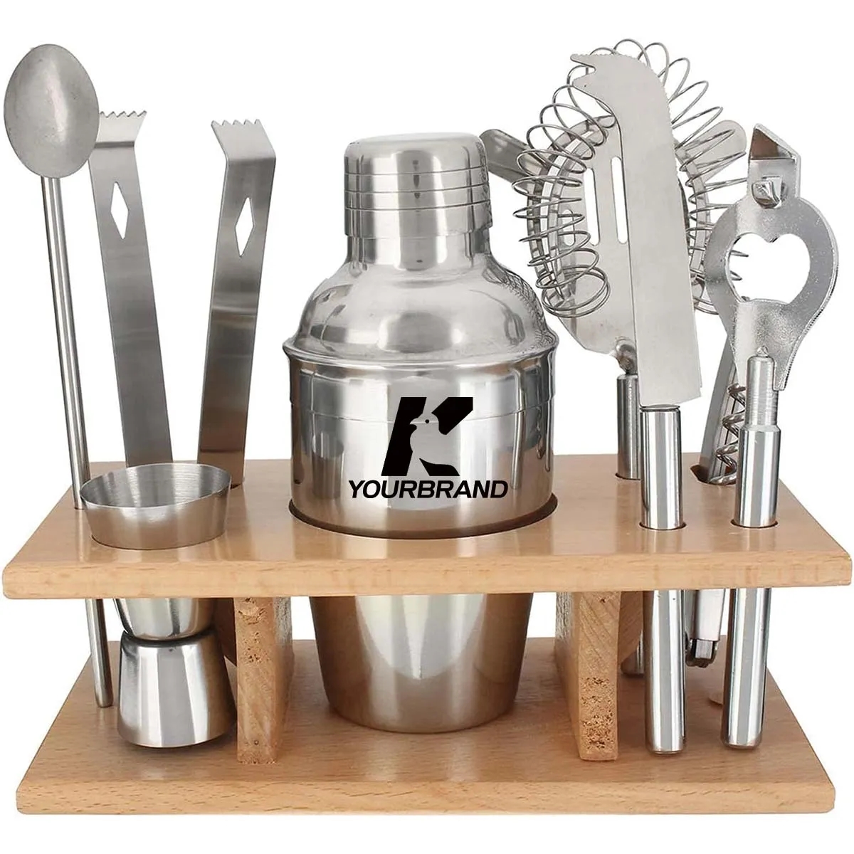 Custom Fashion 8-Piece Silver Cocktail Shaker Set 2