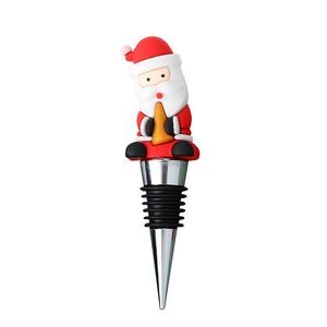 Festive Santa Claus PVC Wine Cork Bottle Stopper 1