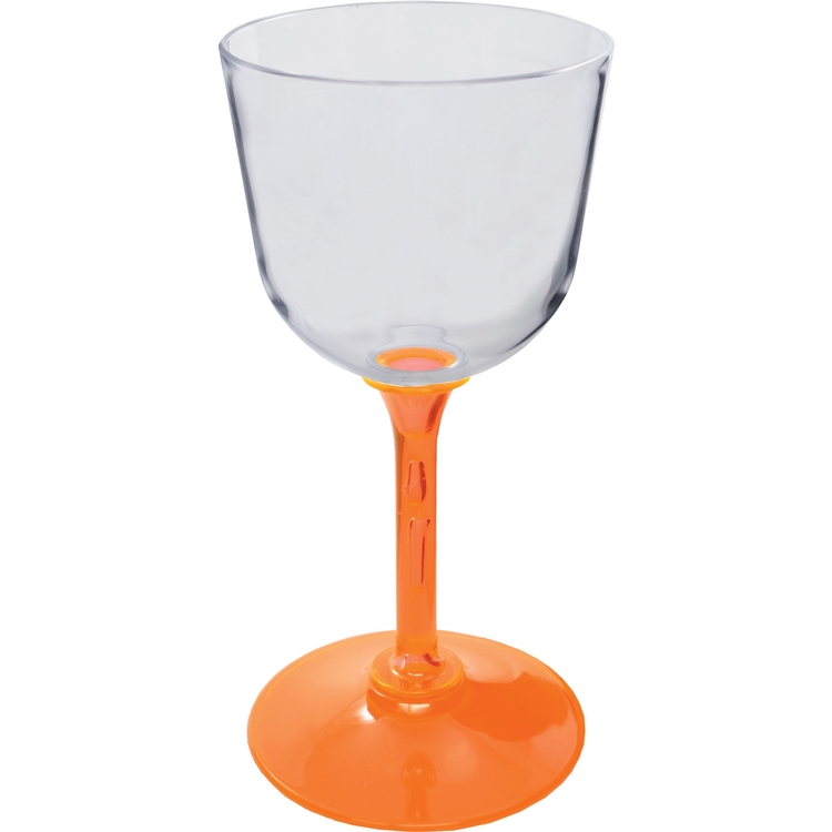12oz Standard Stem Plastic Wine Goblet with Your Choice of Stem Color