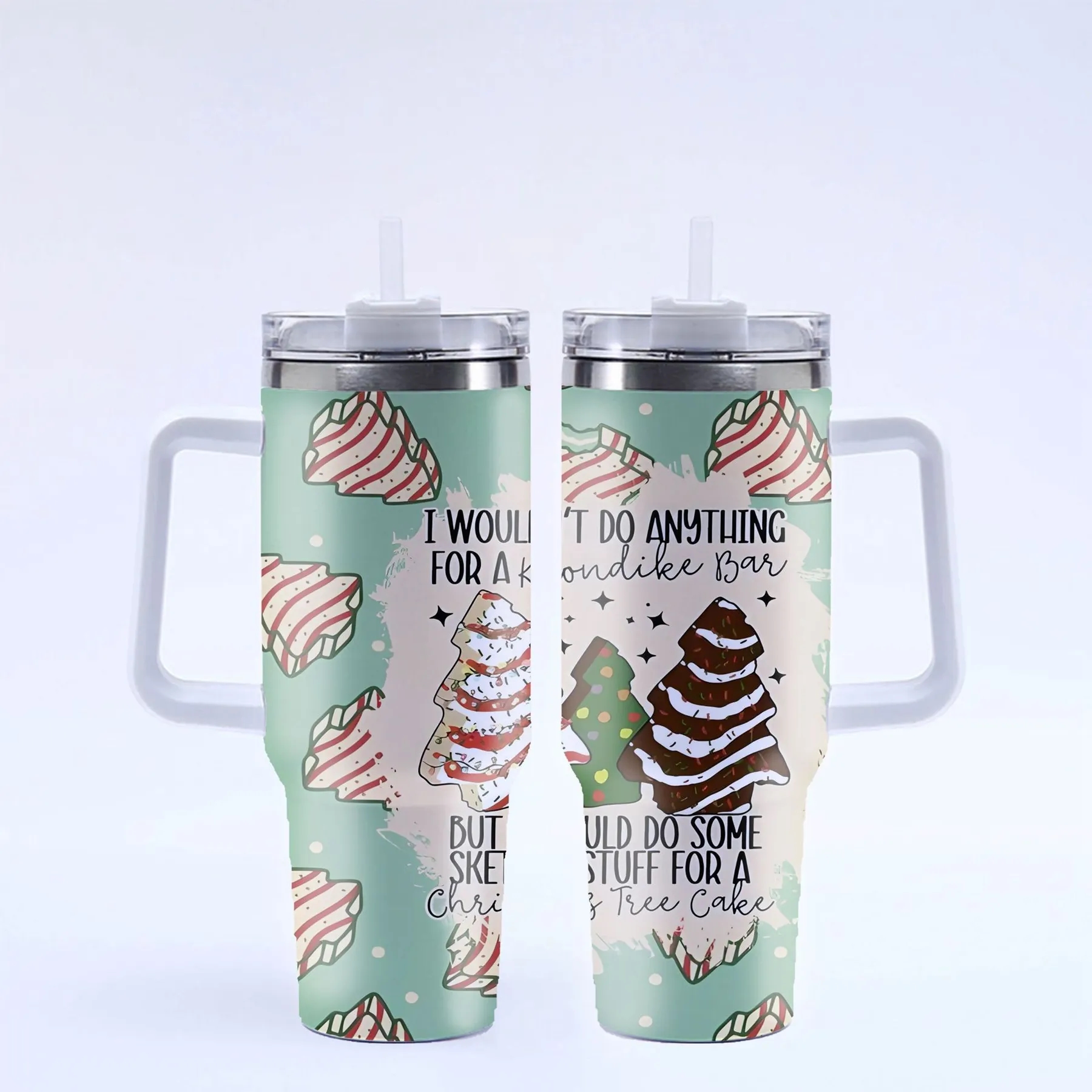 40 Oz. Christmas Theme Vacuum Tumbler with Lid and Straw 39