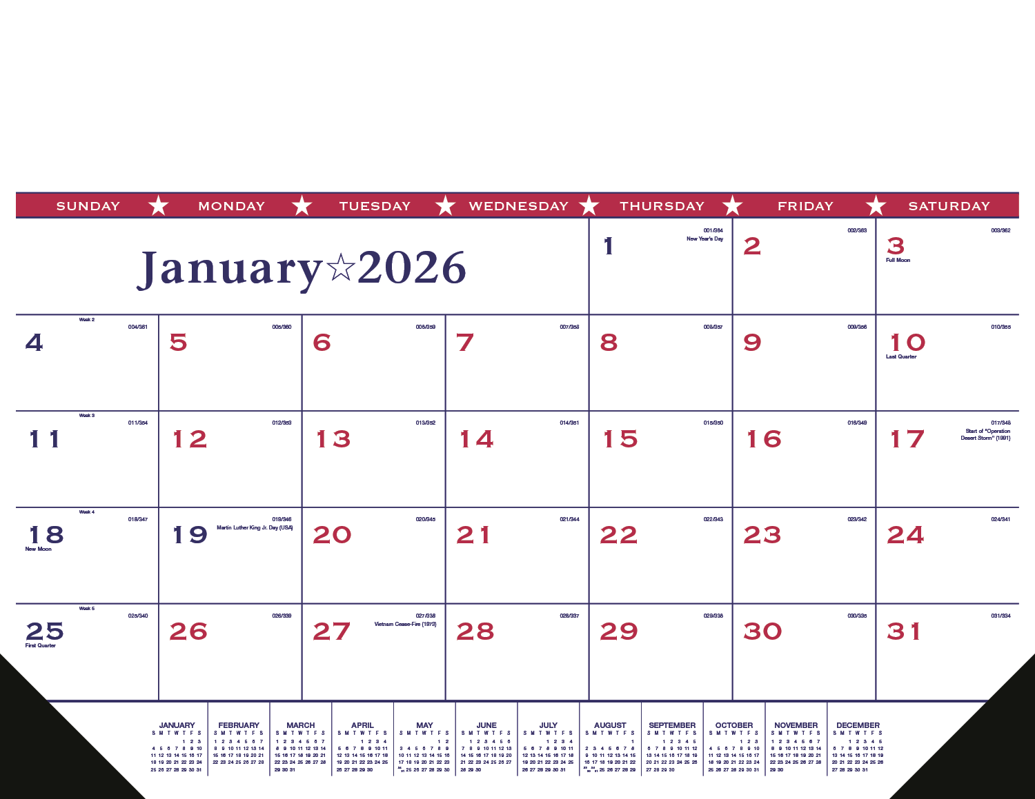 Triumph® Calendars Patriotic Desk Pad with Vinyl Corners 9
