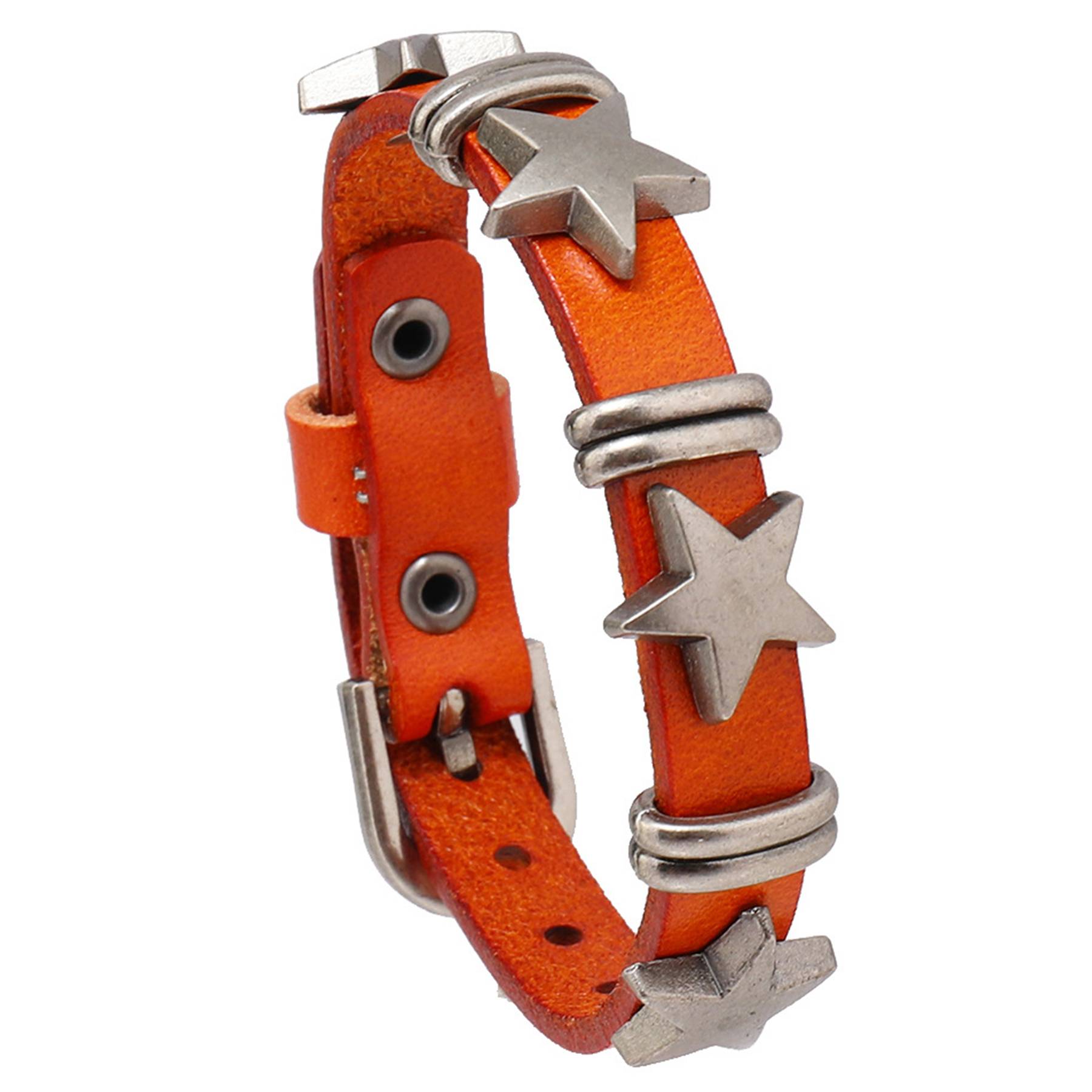 PU Personality street punk pentagram bracelet 4