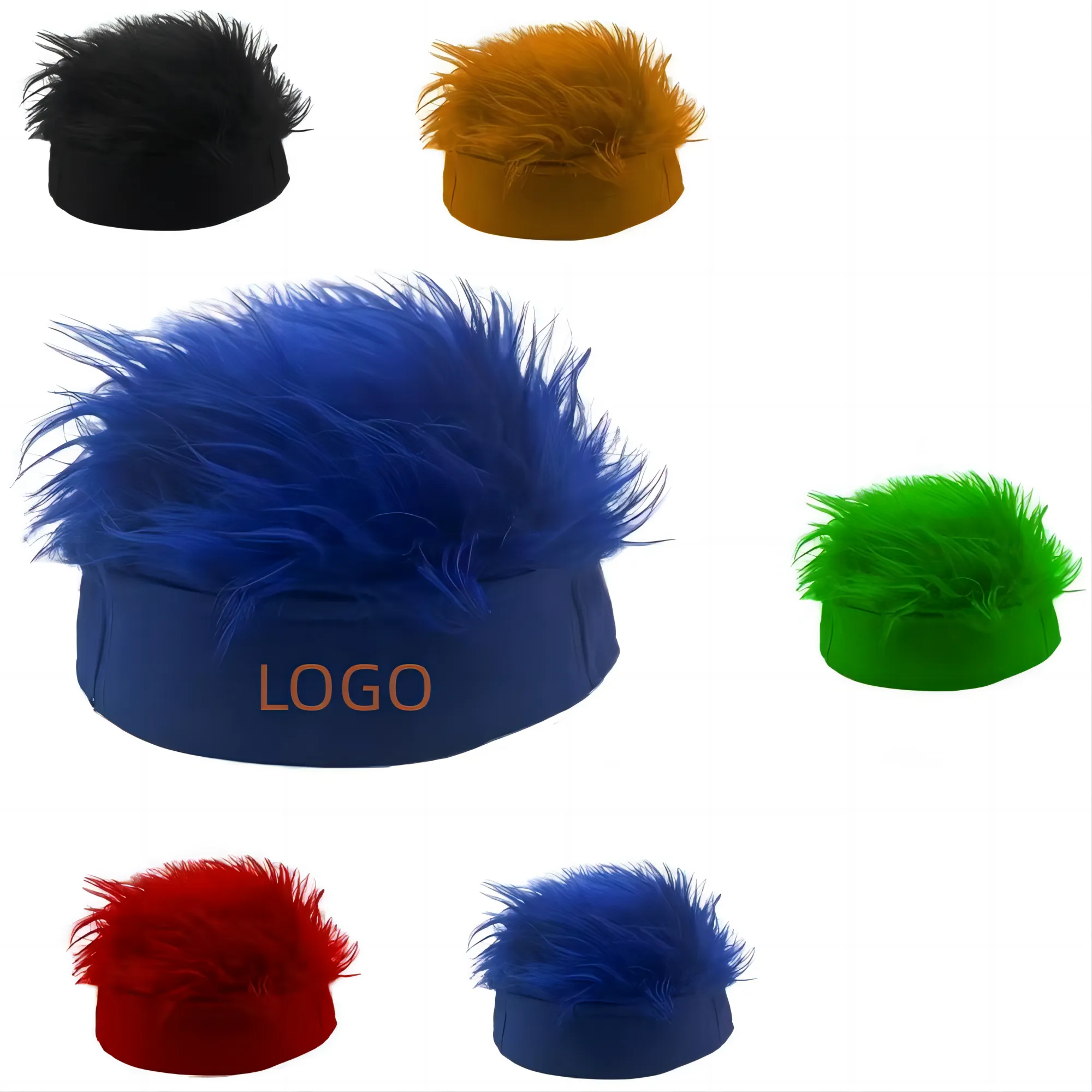 Full Color Cheering Sport Crazy Fans Wig With Headband 2