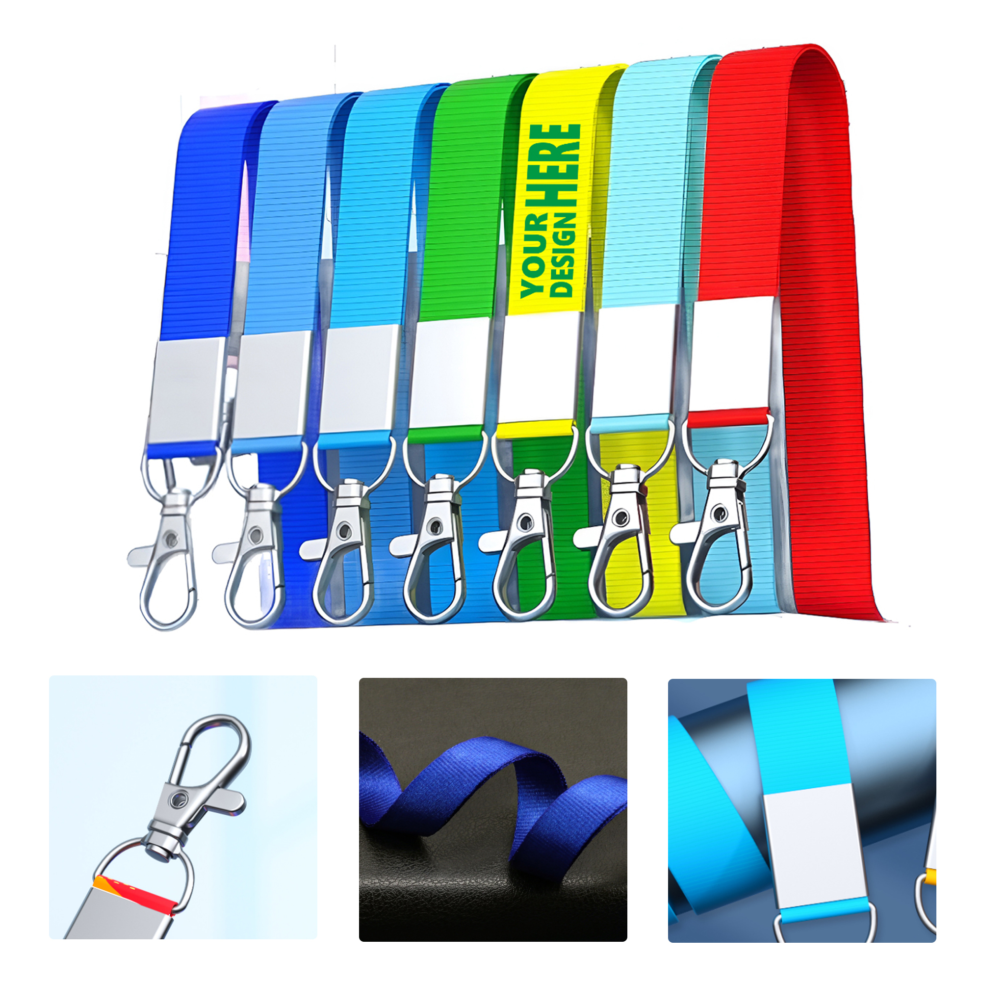 MOQ50 Lanyard with Metal Hook for ID Badge or Card Holder 1