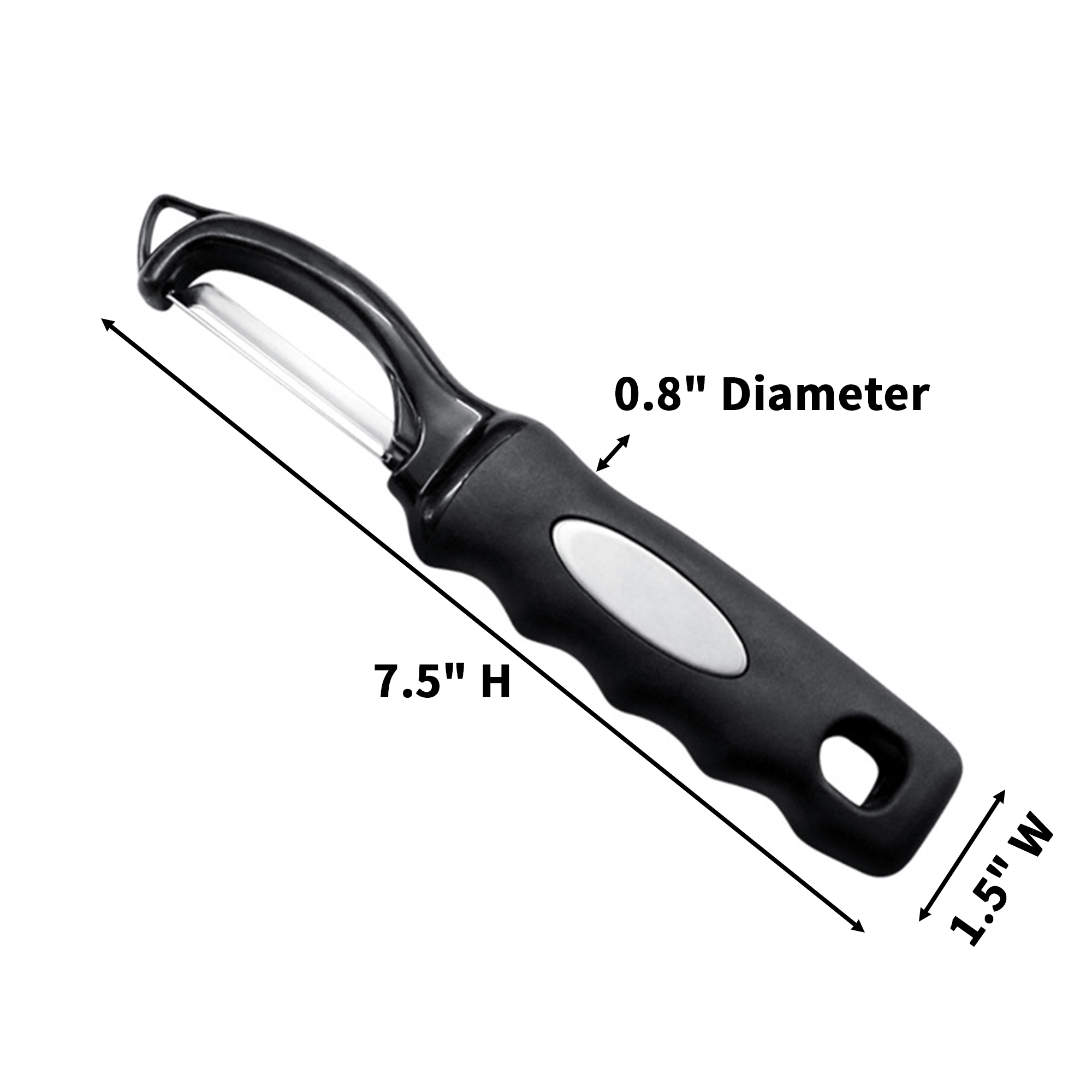 Stainless Steel Straight Blade Peeler 7.5" Ergonomic Handle 4