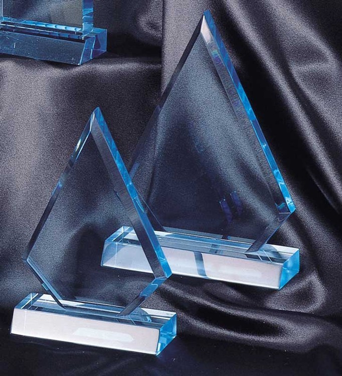 4 1/2" x 6 3/4" Triangle Sapphire Acrylic Award 2