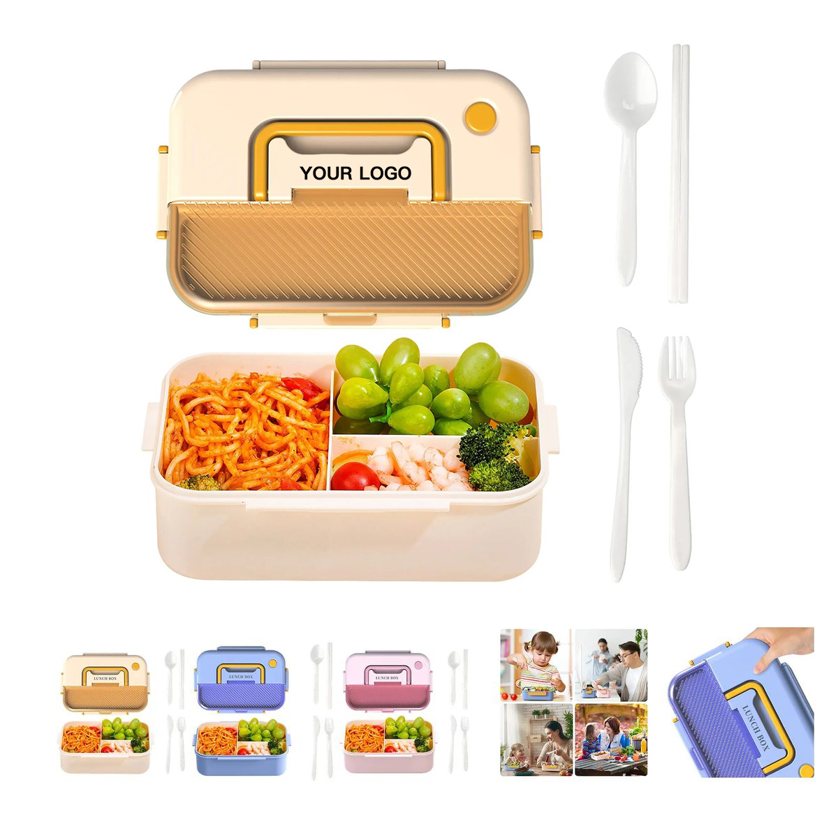 Durable Plastic Lunch Box with Microwave Safe Lid 4
