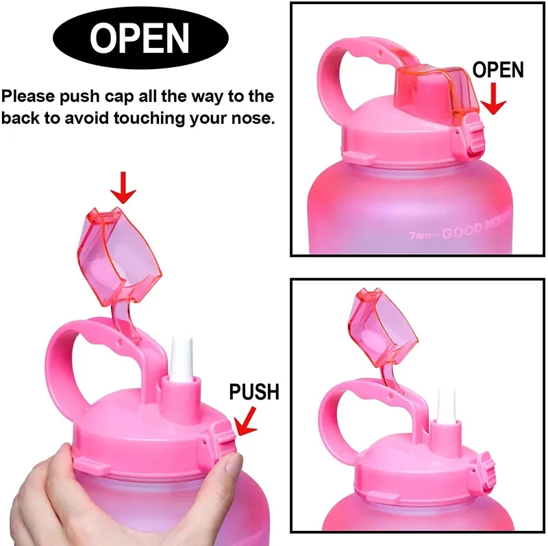 Half Gallon Water Bottle with Time marker 5