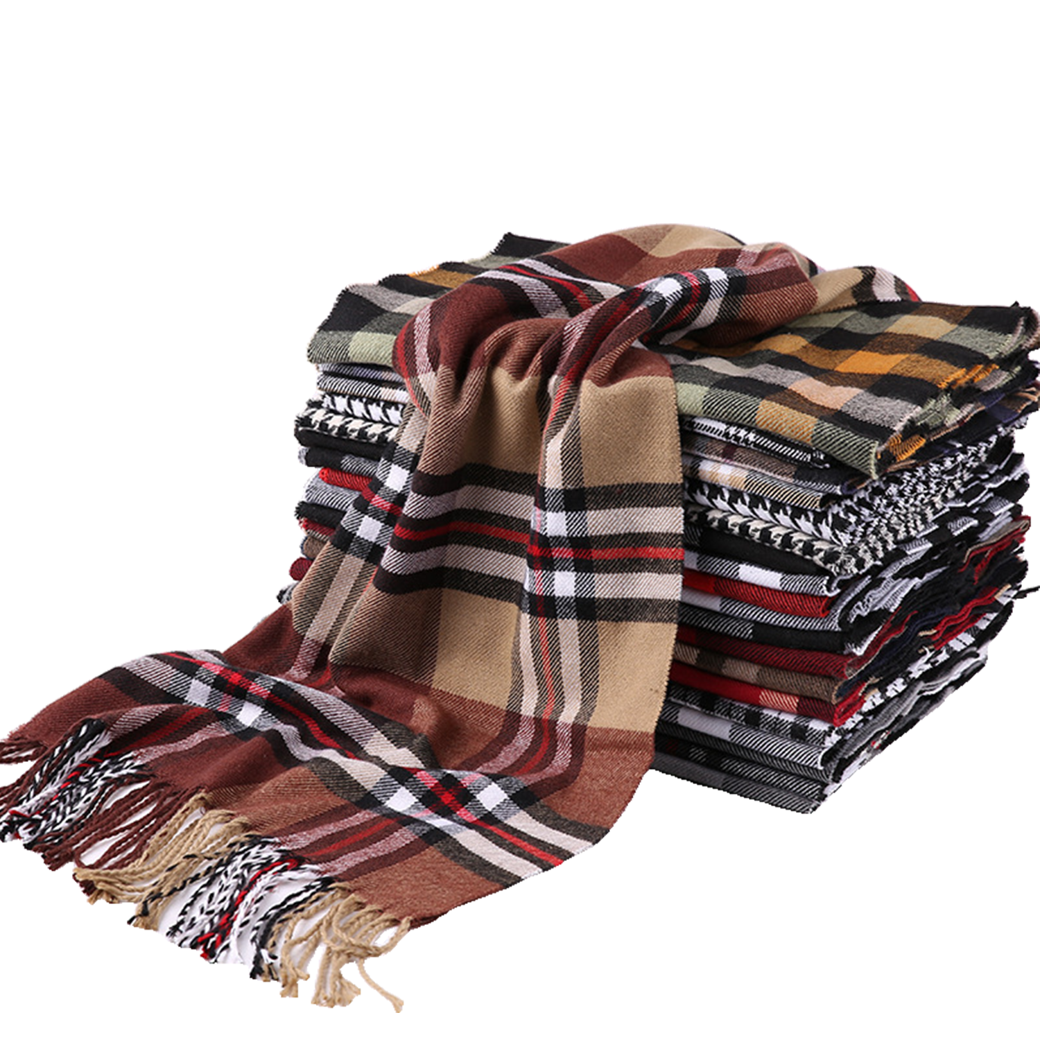 Fashionable British-Style Plaid Men's Cashmere-Like Scarf 5