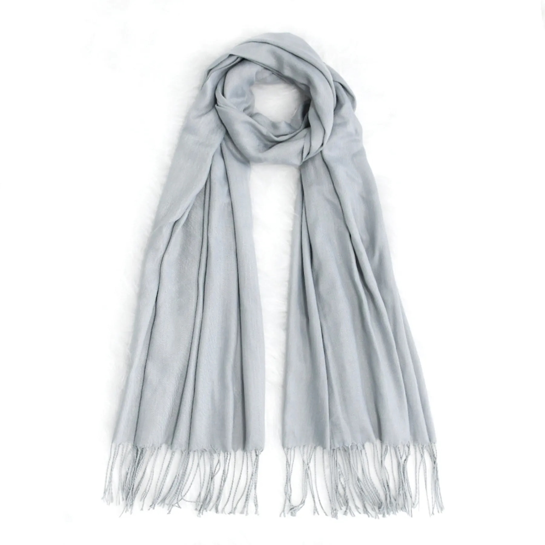 Soft Solid Shawl Wrap Scarf With Fringes MOQ 30PCS 5