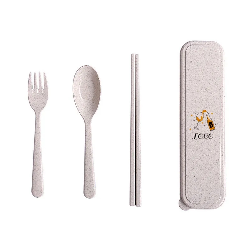 Eco-Friendly Wheat Straw Utensil Kit Full Color 2