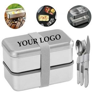 Stainless steel two layer bento box SUS304 Lunch Containers 1