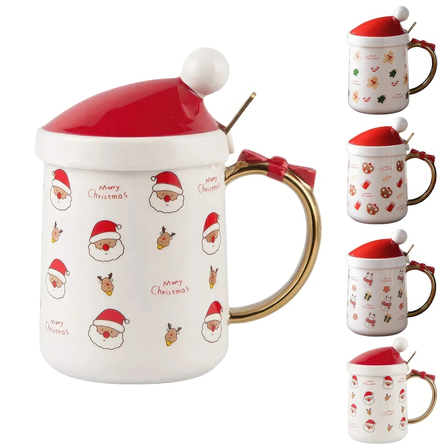Christmas Hat Shaped Coffee Ceramic Mug 4