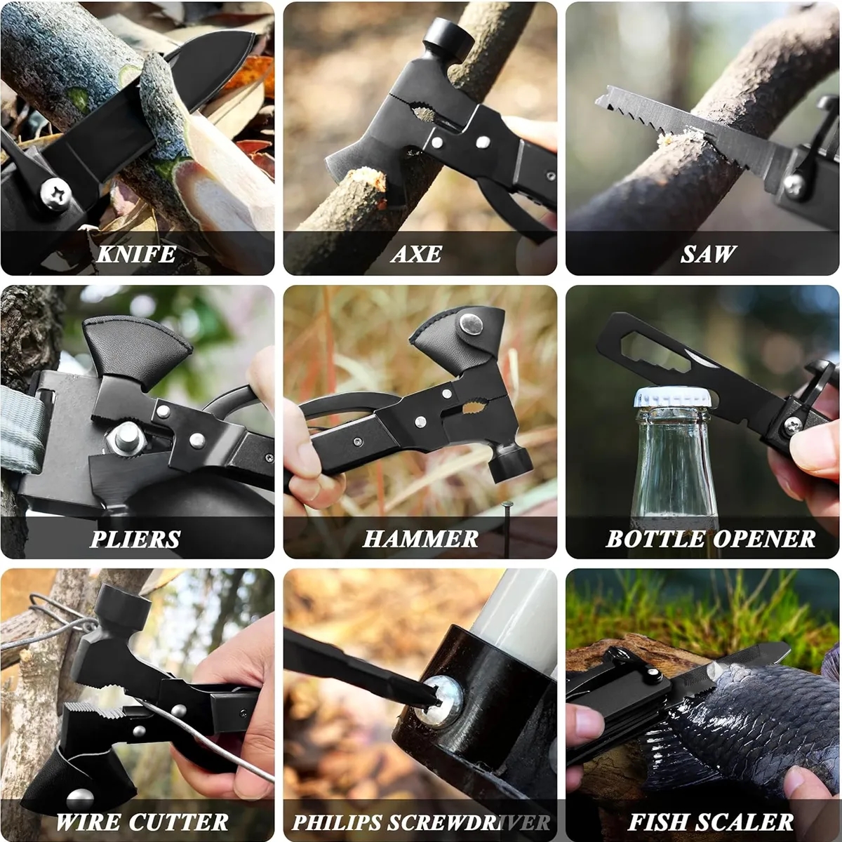 14 in 1 Multitool Axe Hatchet Camping Gear Tool 2