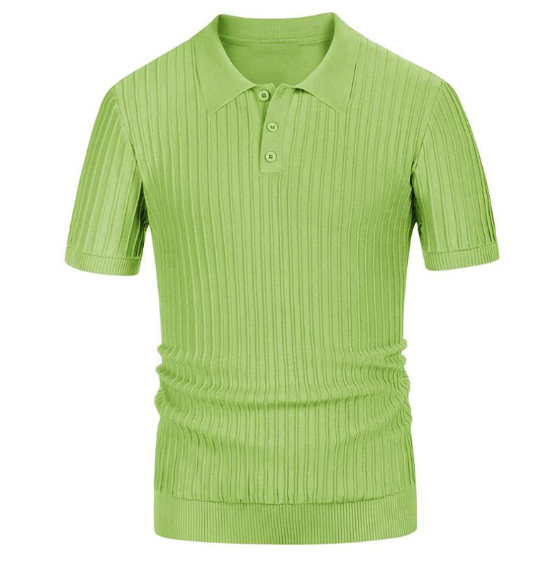Mens Textured Knit Polo Shirts 5