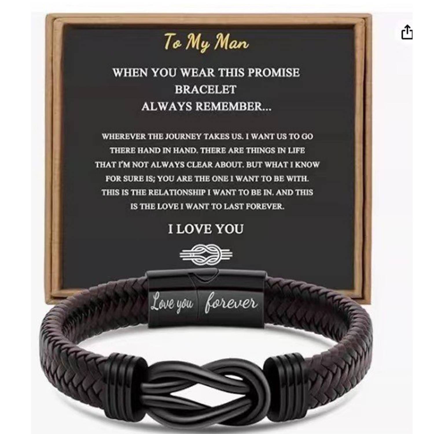 Handwoven Magnetic Buckle PU Leather Bracelet 1