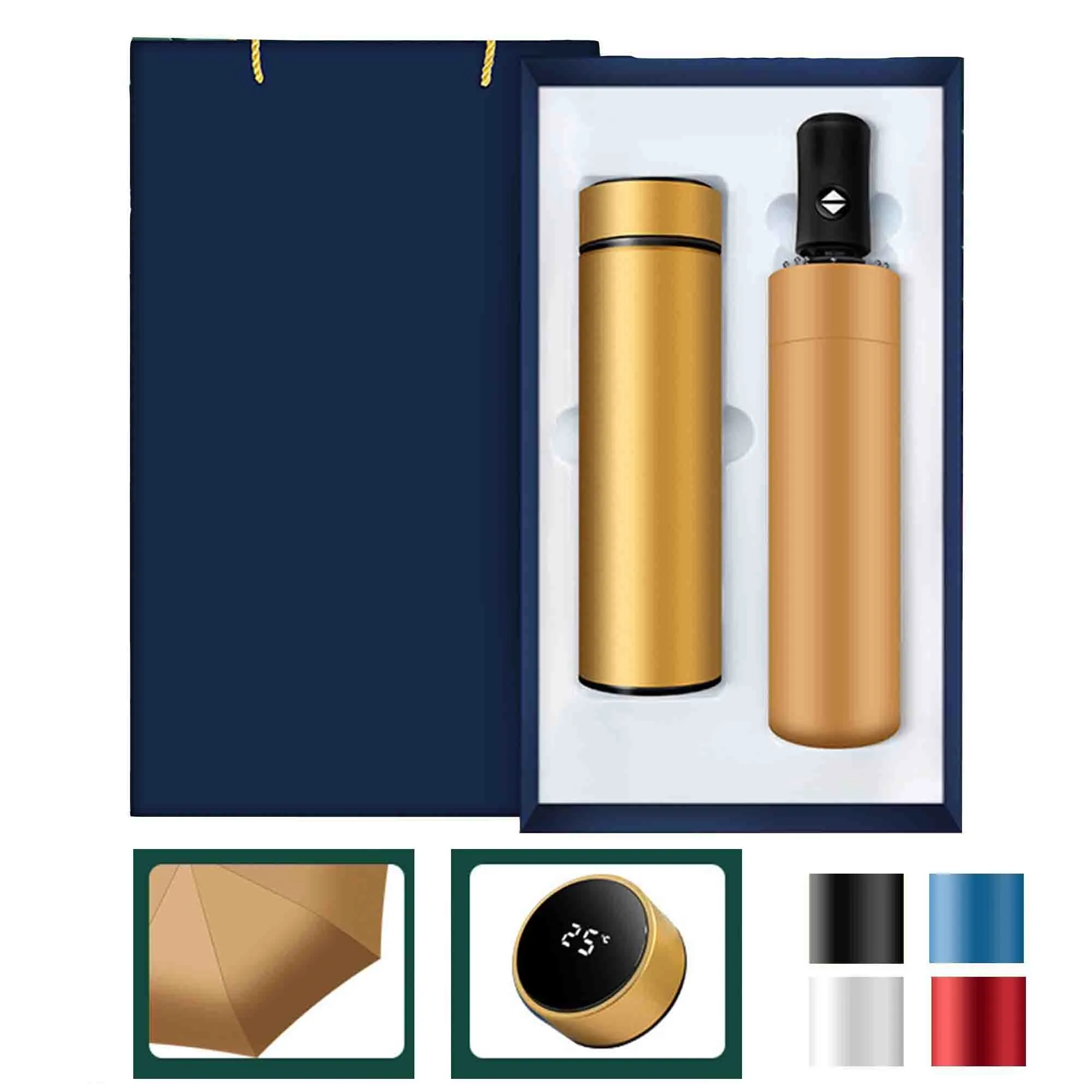 Gift Box Set Umbrella Smart Water Bottles Digital Temperatur 4