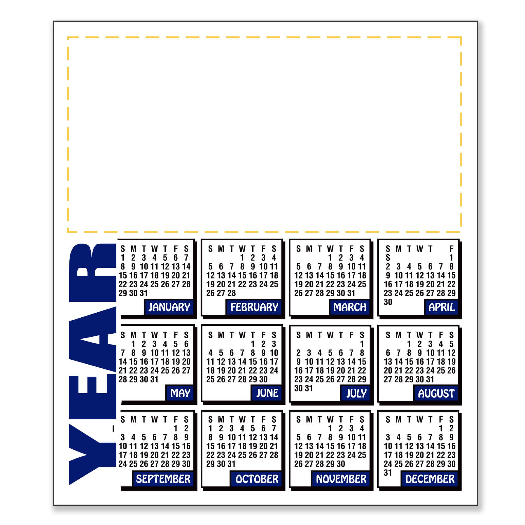3.5" x 4" Small Magnetic Calendar 30 Mil 15