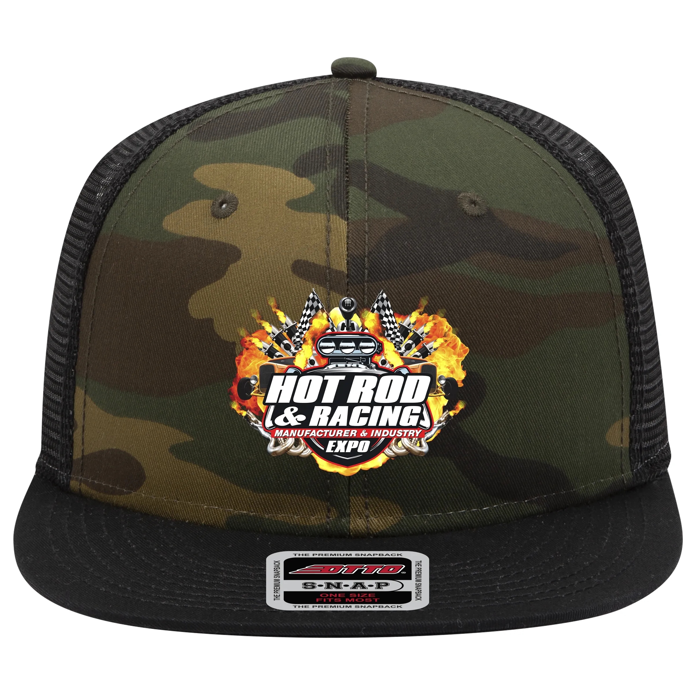 OTTO SNAP 6 PANEL MID PROFILE MESH BACK TRUCKER SNAPBACK HAT 38