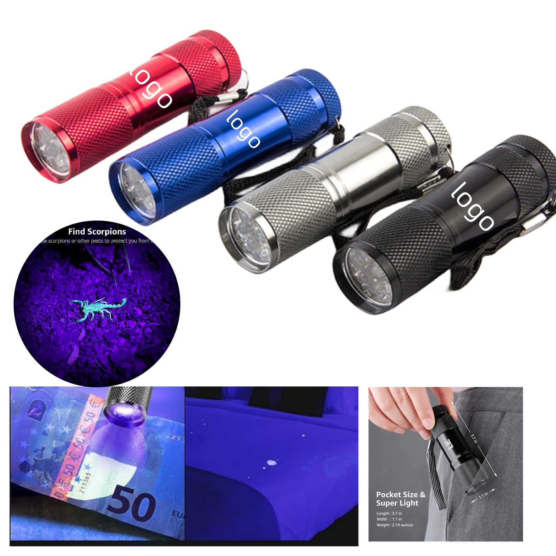 9 LED Mini Light Torch Detector 3