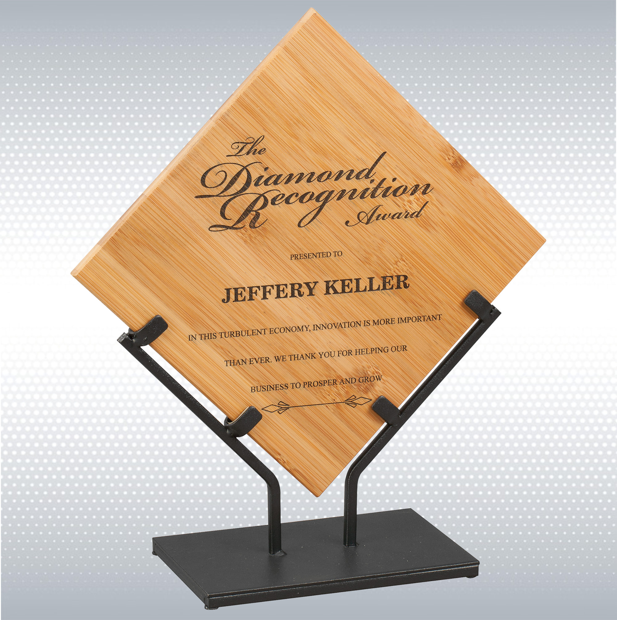 12.25" Bamboo Plaque w/Metal Stand 5