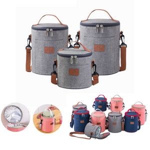 Custom Portable Cylindrical Thick Insulated Lunch Bag 3