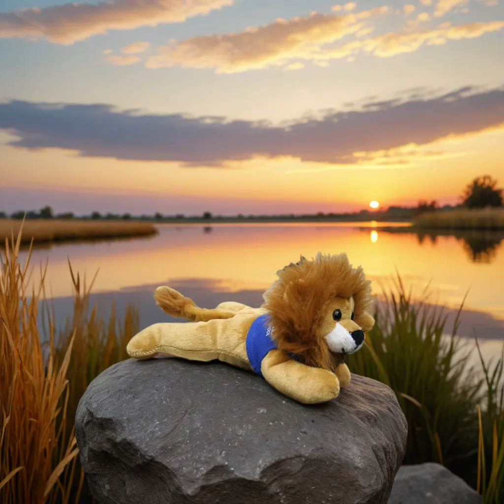 8" Laying Down Beanie Lion 11