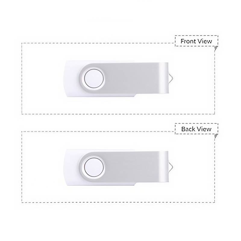 Plastic USB Flash Drive W/ Metal Swivel Cover (1GB) 3