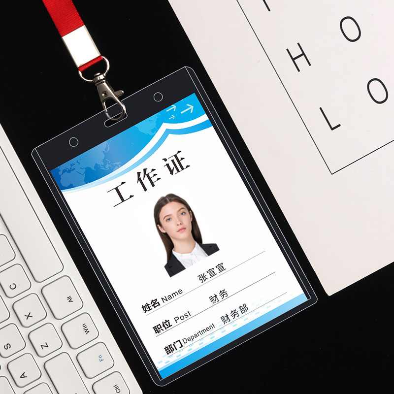 Enlarged Transparent ID Card Badge Holder with Lanyard 4