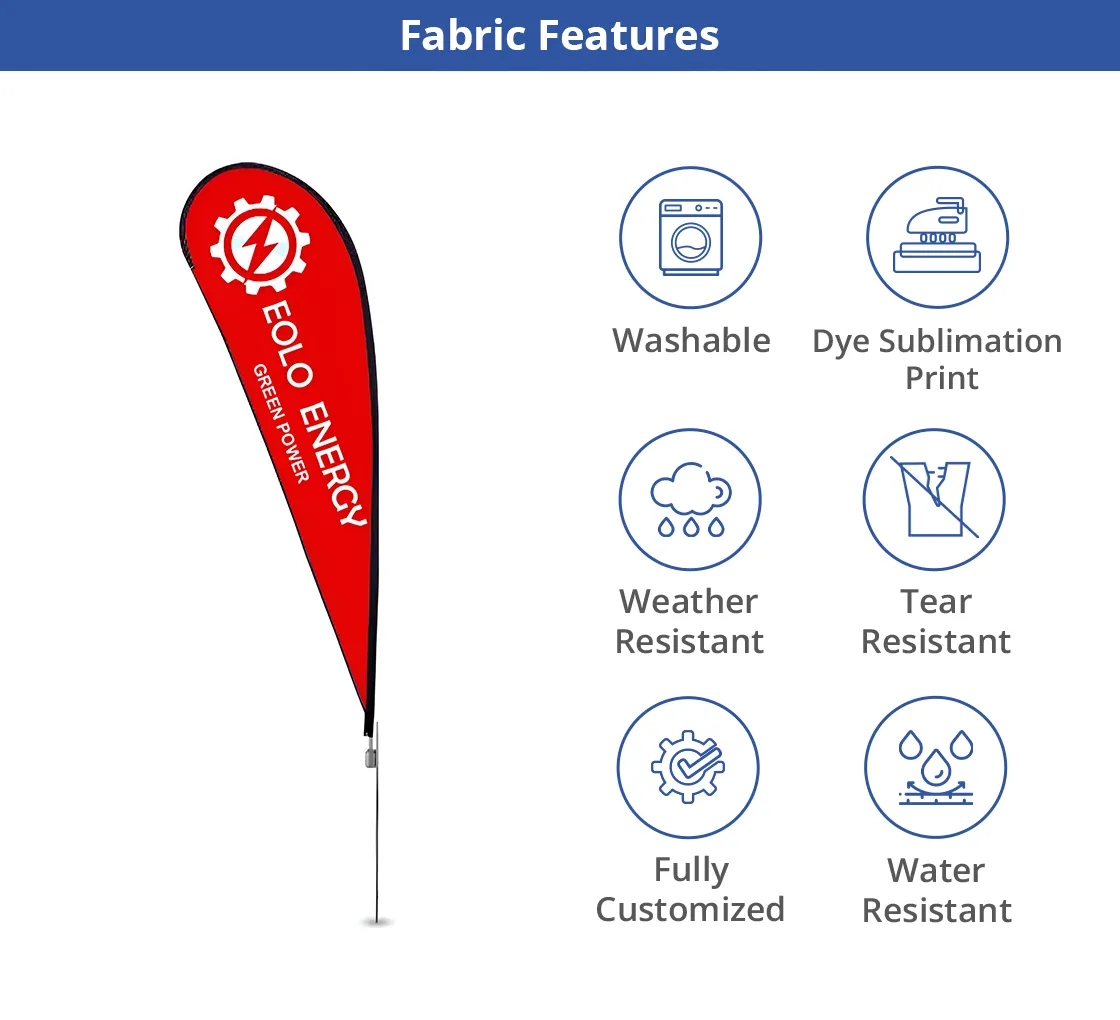 Teardrop Flag-Single Sided Package - Cross Base w/Water Bag 6