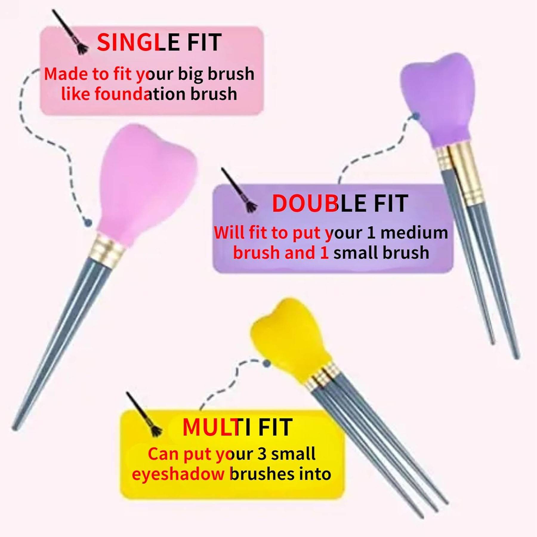 Silicone Heart Shaped Cosmetic Brush Guard Cap 10