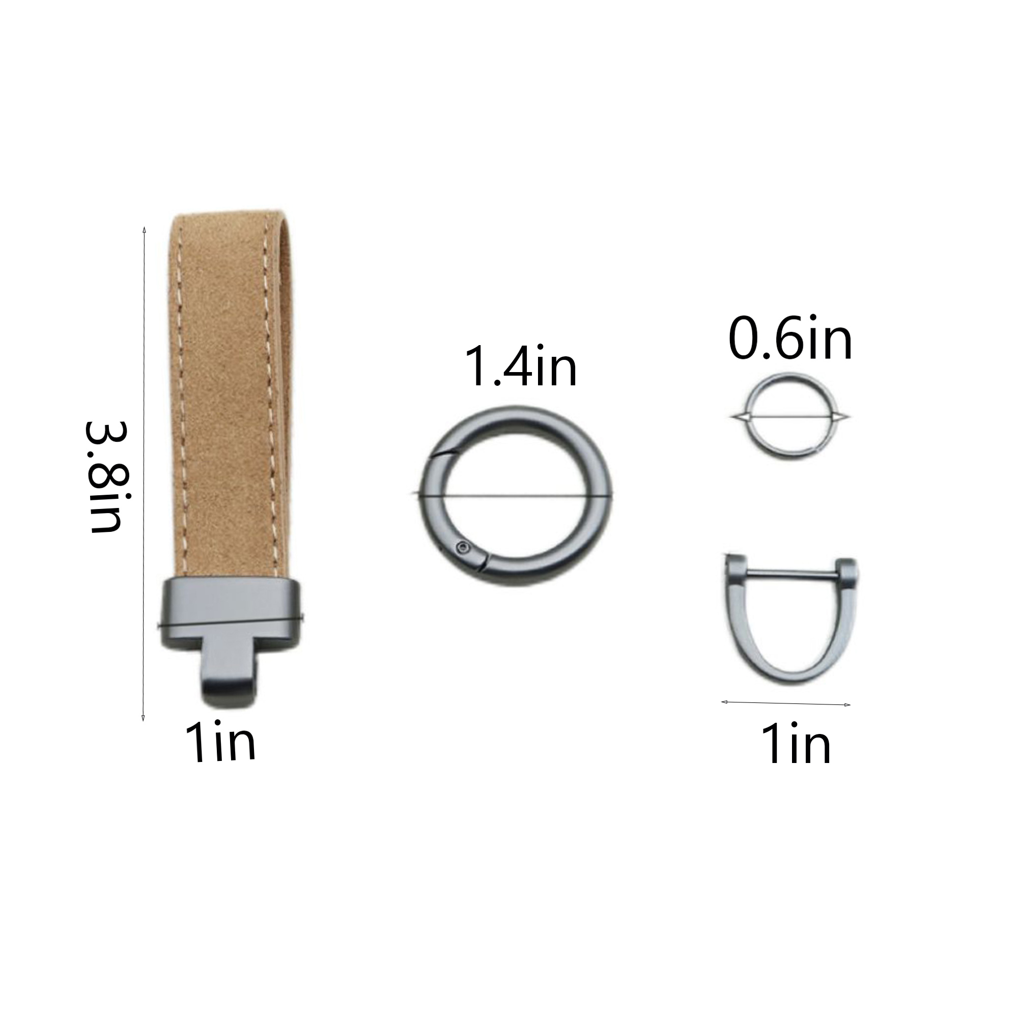 Sophisticated Zinc Alloy Keychain with Suede Finish 2