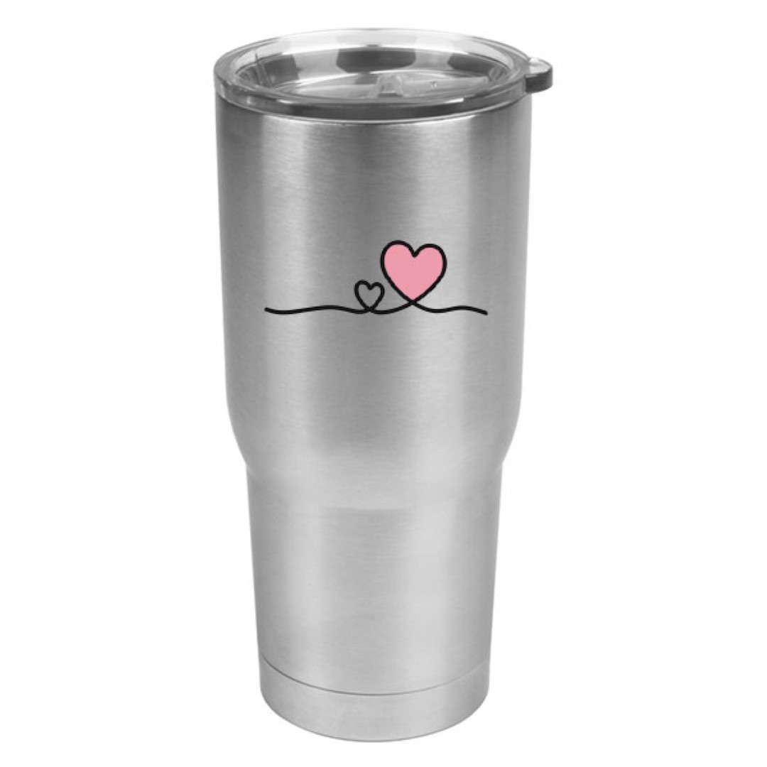 22 oz Pro22 Brushed Stainless Steel Vacuum Insulated Travel Mug with Clear Lid