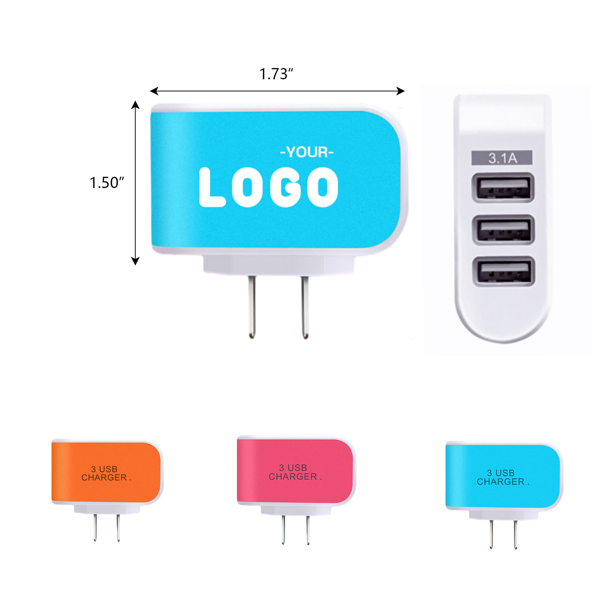 Compact 3-Port USB Power Adapter 2