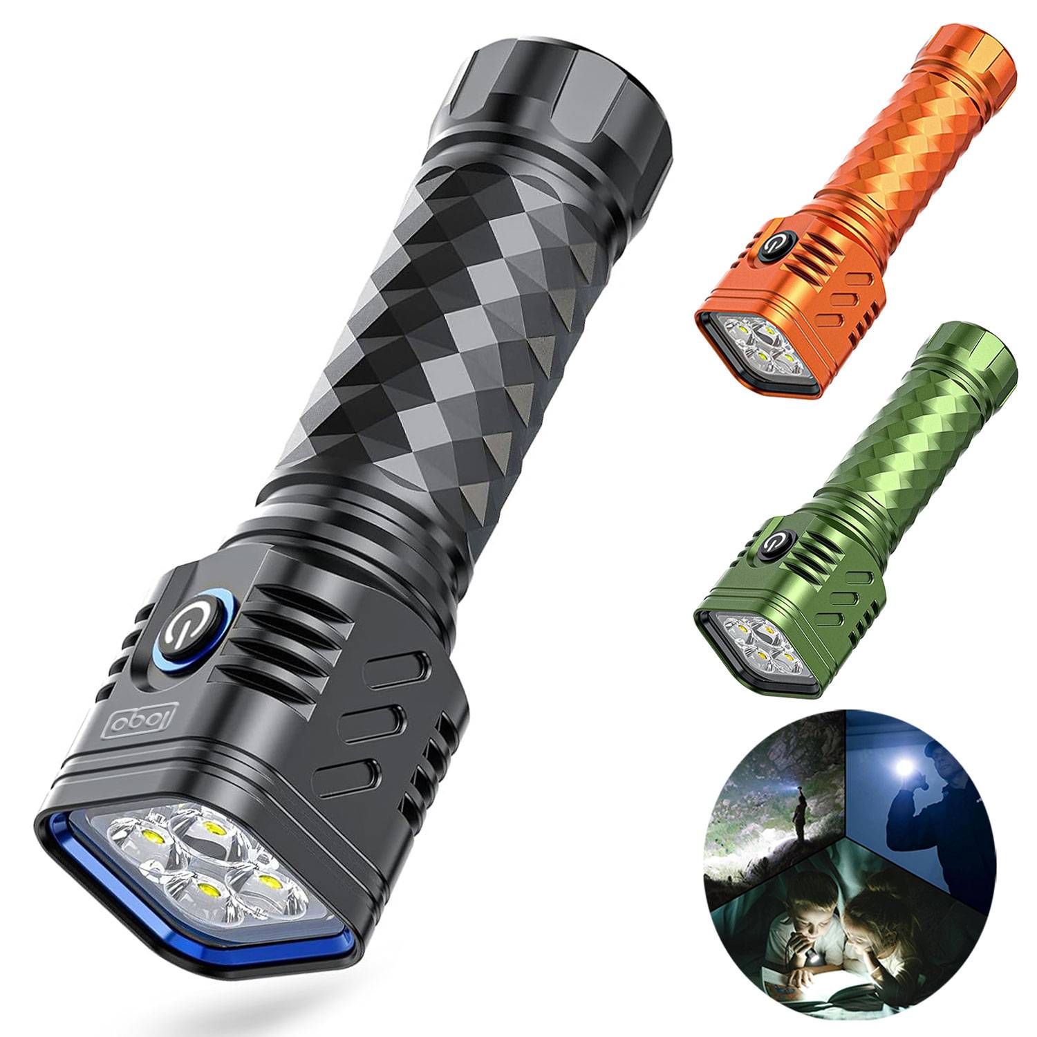 USB Rechargeable Aluminum Flashlight - 3 Modes & Safe 3