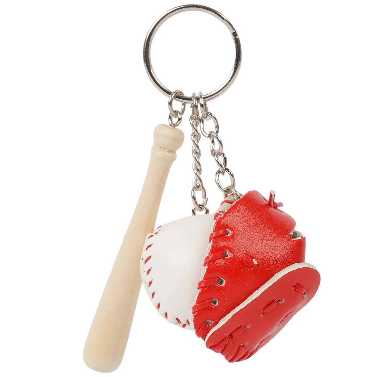 Baseball Keychain with Glove Bat and Ball 5